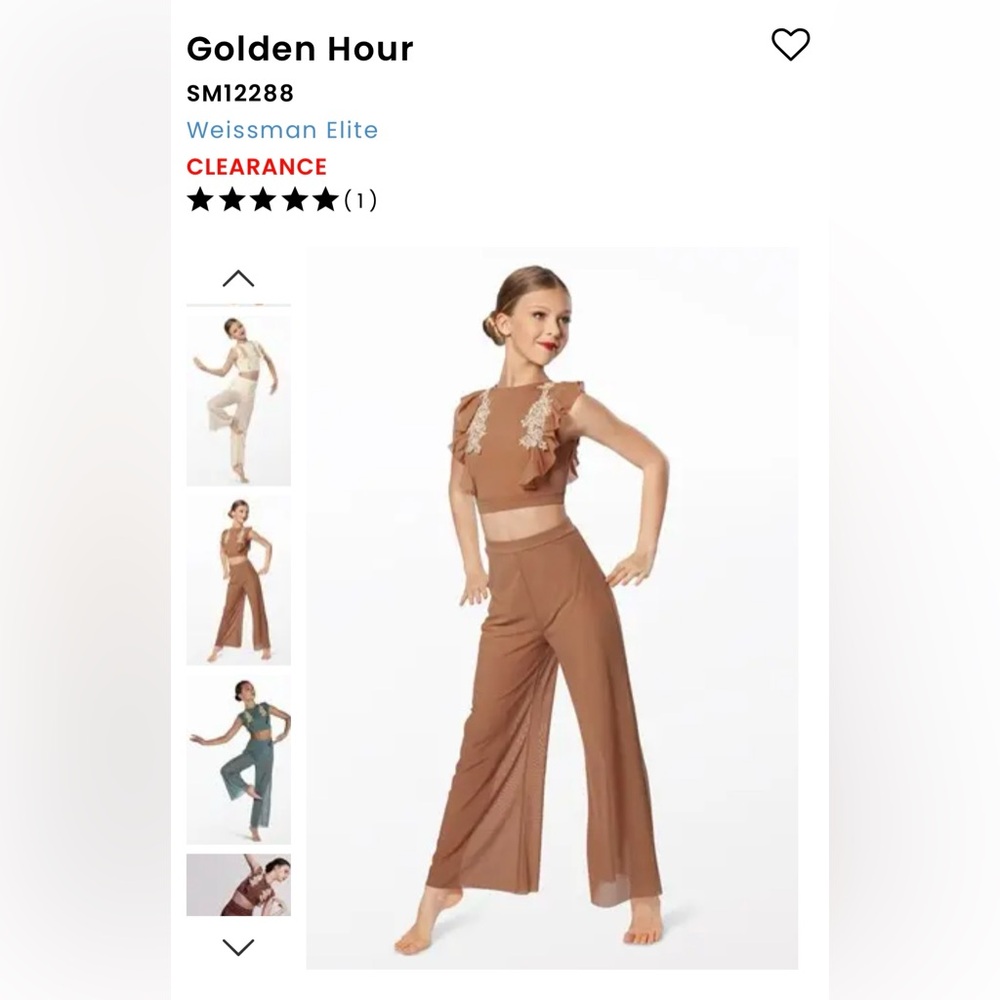 Weissman, Tan 2 piece dance costume